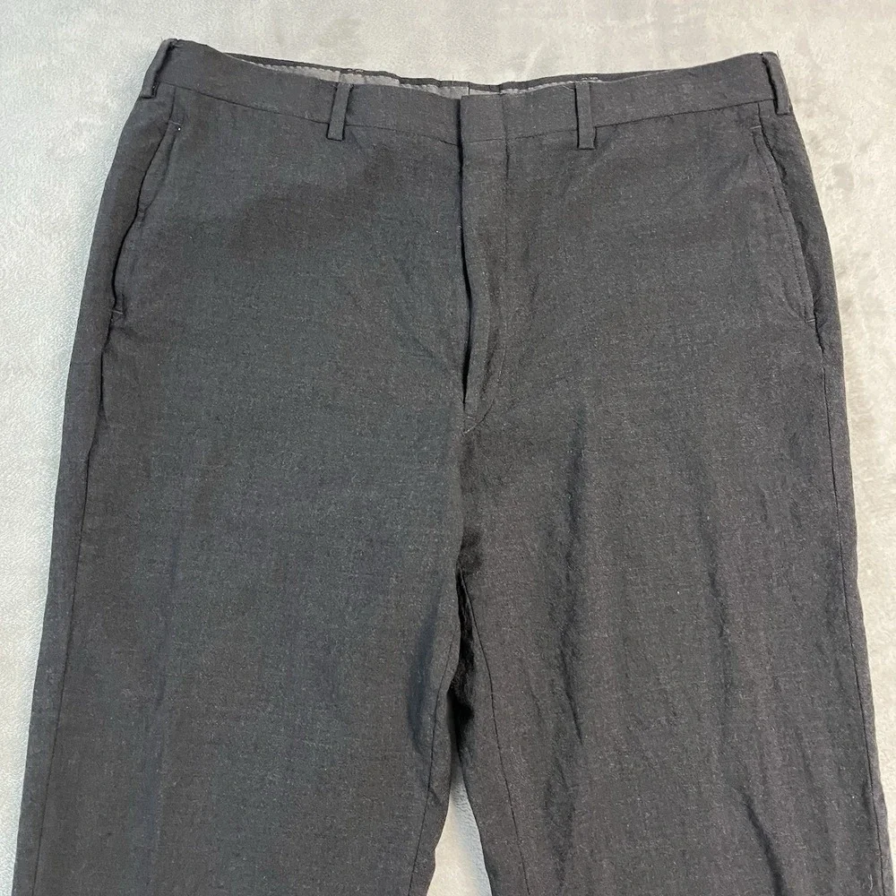 Jos A Bank Executive Collection Black 100% Wool Dress Pants Mens 37x28 USA Made